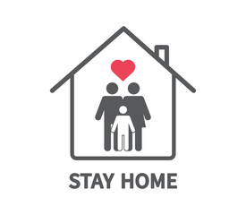 Stay home. Quarantine to prevent coronovirus infection. Home Quarantine. Vector illustration