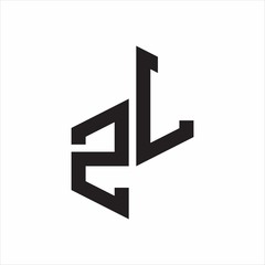 ZL Initial Letters logo monogram with up to down style