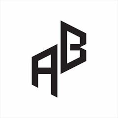 AB Initial Letters logo monogram with up to down style