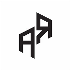 AR Initial Letters logo monogram with up to down style