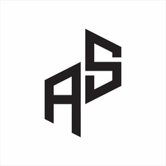 AS Initial Letters logo monogram with up to down style