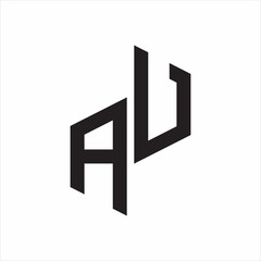 AU Initial Letters logo monogram with up to down style