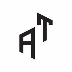 AT Initial Letters logo monogram with up to down style