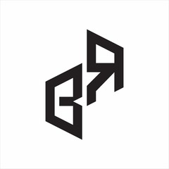BR Initial Letters logo monogram with up to down style