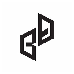 Fototapeta premium BQ Initial Letters logo monogram with up to down style