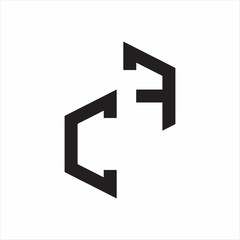 CF Initial Letters logo monogram with up to down style