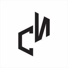 CN Initial Letters logo monogram with up to down style