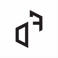 DF Initial Letters logo monogram with up to down style