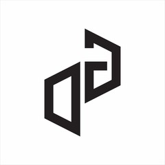 DG Initial Letters logo monogram with up to down style
