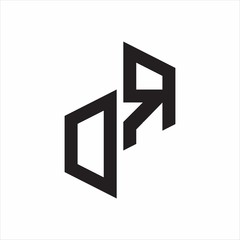 DR Initial Letters logo monogram with up to down style