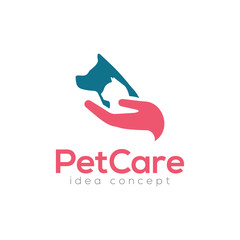 Creative Pet Care Concept Logo Design Template