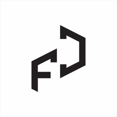 FC Initial Letters logo monogram with up to down style