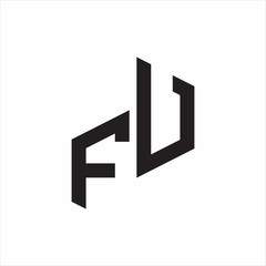 FU Initial Letters logo monogram with up to down style