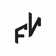 FV Initial Letters logo monogram with up to down style