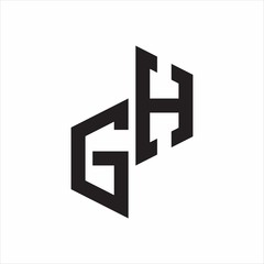 Obraz premium GH Initial Letters logo monogram with up to down style