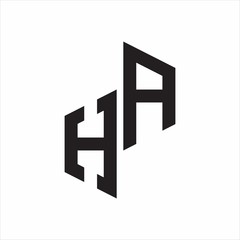 HA Initial Letters logo monogram with up to down style