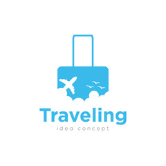 Obraz premium Creative Travel Concept Logo Design Template