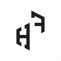 HF Initial Letters logo monogram with up to down style