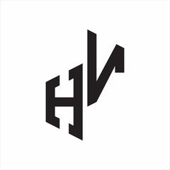 HV Initial Letters logo monogram with up to down style