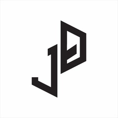 Fototapeta premium JQ Initial Letters logo monogram with up to down style