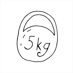 vector isolated doodle element, heavy weight for training