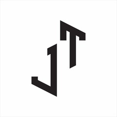 JT Initial Letters logo monogram with up to down style