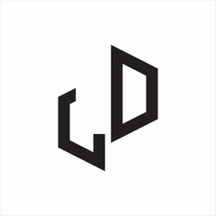 LD Initial Letters logo monogram with up to down style