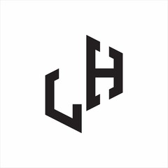 LH Initial Letters logo monogram with up to down style