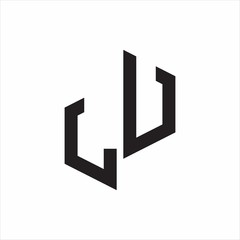 LU Initial Letters logo monogram with up to down style