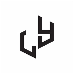 Fototapeta premium LY Initial Letters logo monogram with up to down style