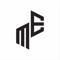 ME Initial Letters logo monogram with up to down style