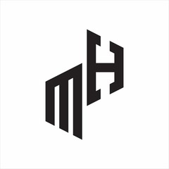 MH Initial Letters logo monogram with up to down style