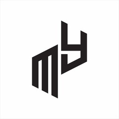 MY Initial Letters logo monogram with up to down style
