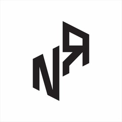 NR Initial Letters logo monogram with up to down style