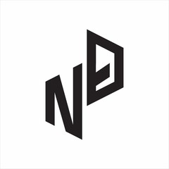 Obraz premium NQ Initial Letters logo monogram with up to down style