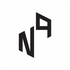NP Initial Letters logo monogram with up to down style