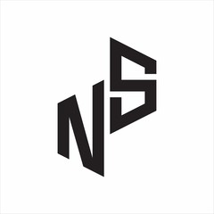 NS Initial Letters logo monogram with up to down style