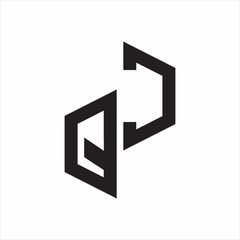 QC Initial Letters logo monogram with up to down style