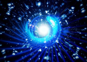 抽象的な青い光線