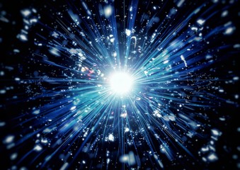Fototapeta premium 抽象的な青い光線