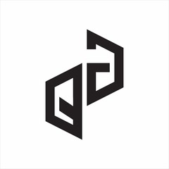 QG Initial Letters logo monogram with up to down style