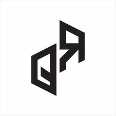 Fototapeta premium QR Initial Letters logo monogram with up to down style