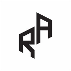RA Initial Letters logo monogram with up to down style