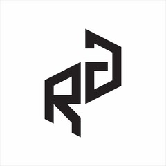 RG Initial Letters logo monogram with up to down style