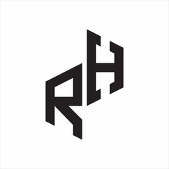 Fototapeta premium RH Initial Letters logo monogram with up to down style