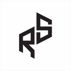 RS Initial Letters logo monogram with up to down style
