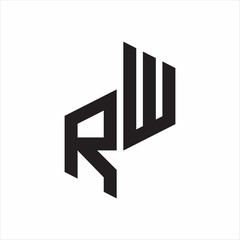 RW Initial Letters logo monogram with up to down style