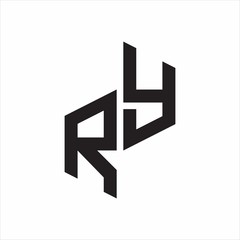 RY Initial Letters logo monogram with up to down style