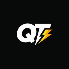 Initial Letter QT with Lightning