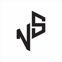 Fototapeta premium VS Initial Letters logo monogram with up to down style